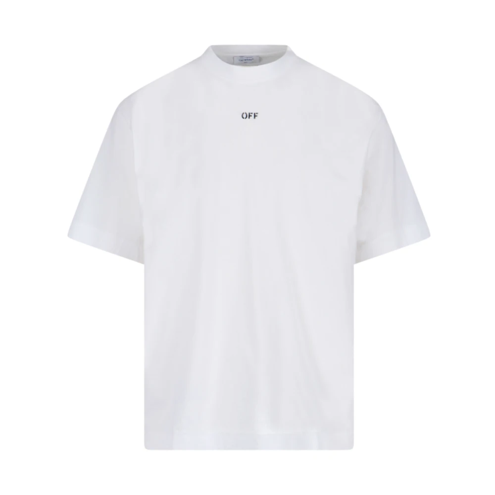 Off White Vit Logotyp T-shirt Bomull Kortärmad White, Herr