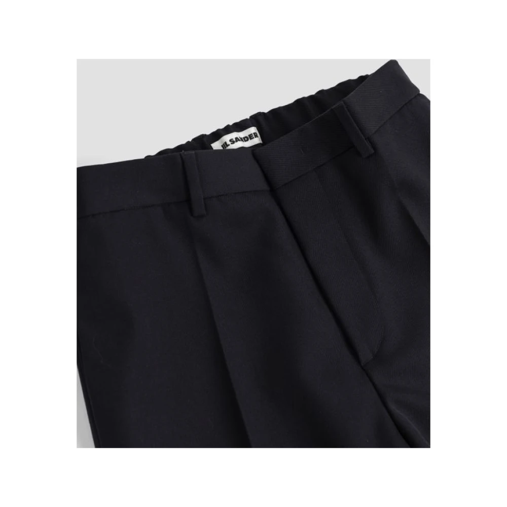 Jil Sander Navy blauwe wollen sigarettenbroek Blue Heren