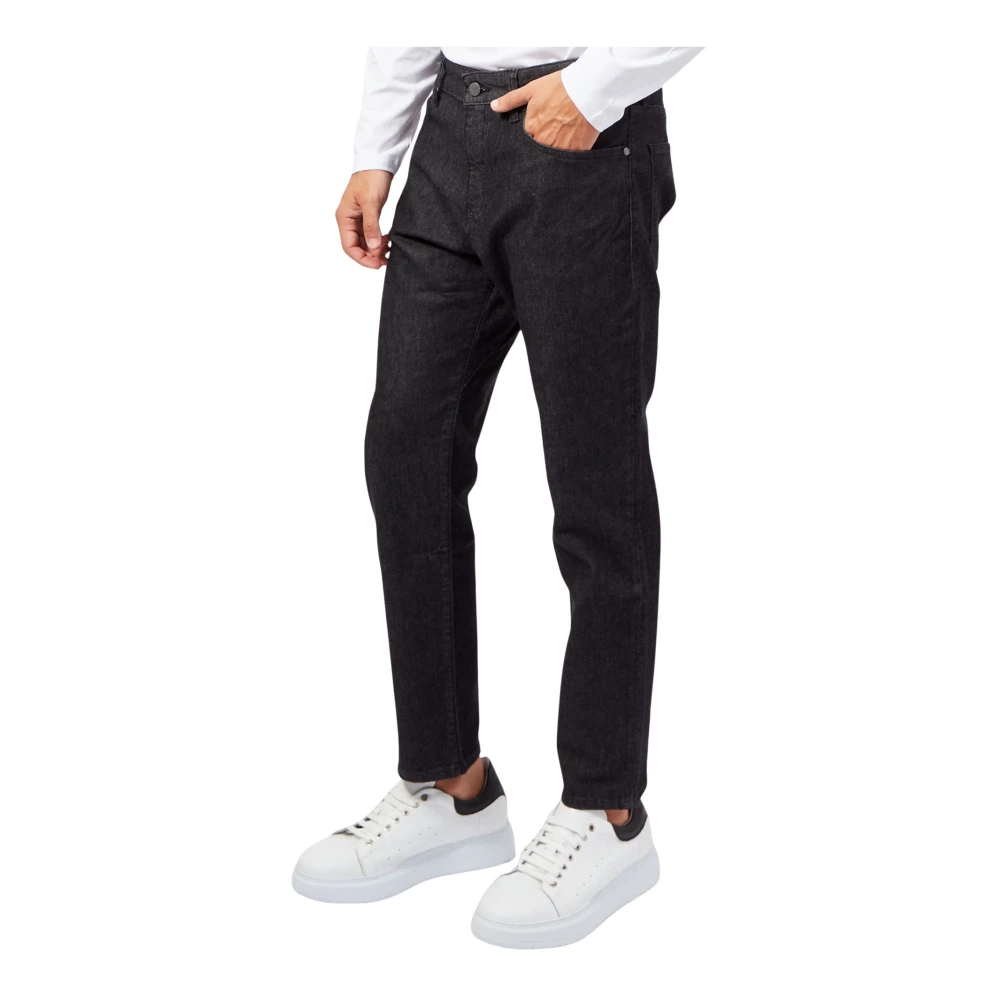 Hugo Boss Relaxed fit zwarte katoenen jeans Black Heren