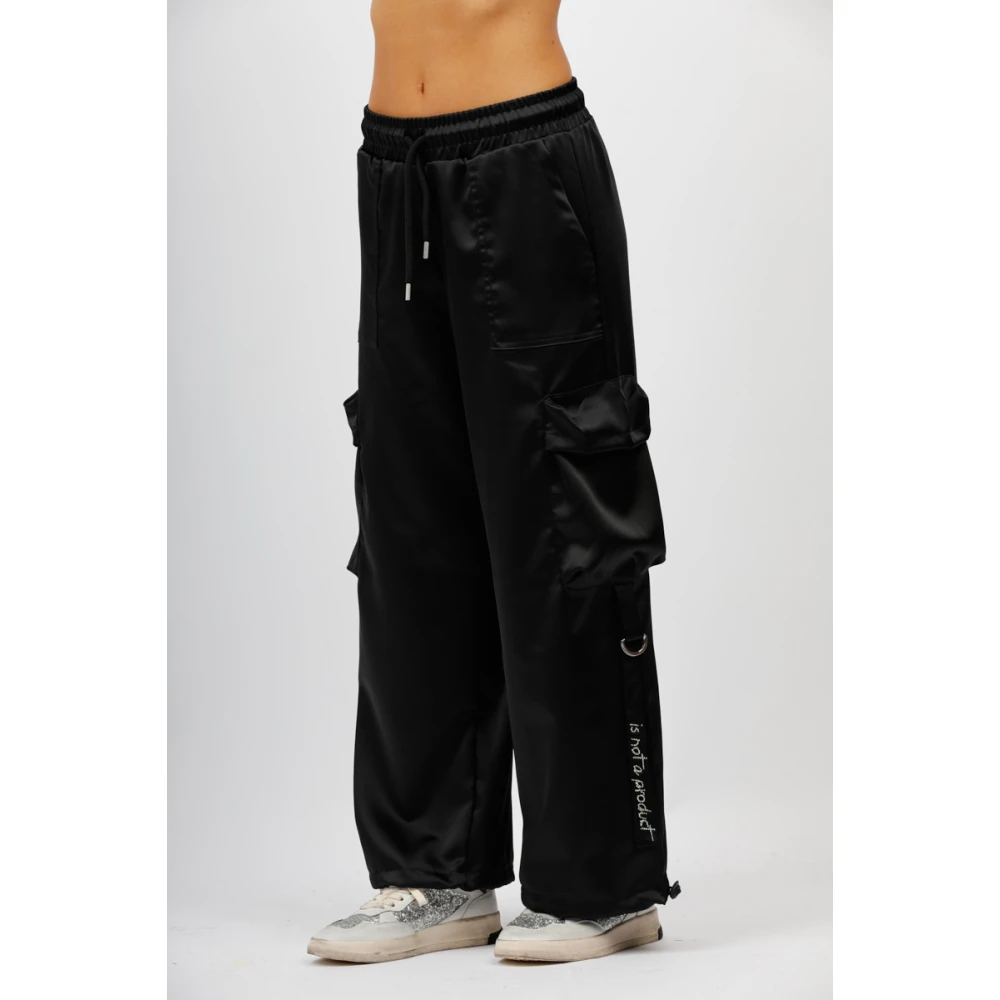 Disclaimer Cargo Satijnen Broek Black Dames