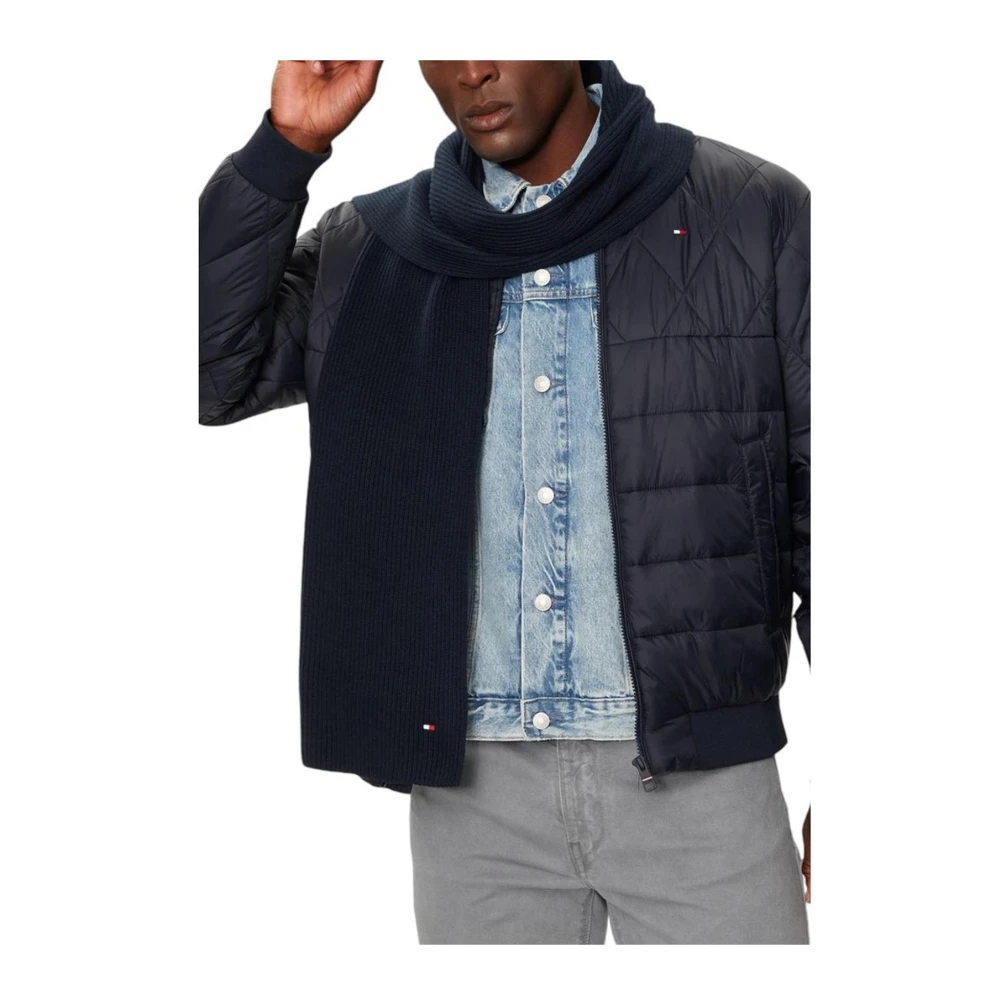 Tommy Hilfiger Blauwe Katoenen Sjaal Mannen Collectie Blue Heren