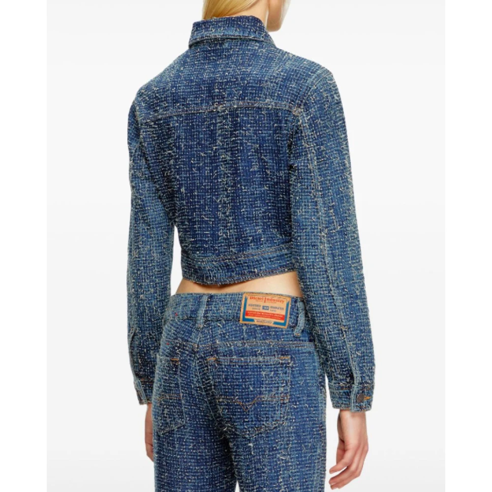 Diesel Blauwe Denim Jack Stijlvol Blue Dames