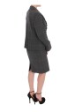 gray-checkered-cotton-blazer-dress-set-suit