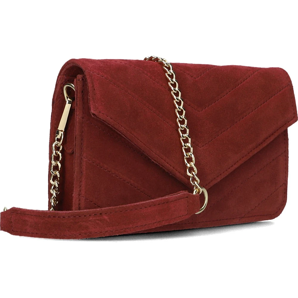 Notre-v Rode Suède Schoudertas Laurie Red Dames