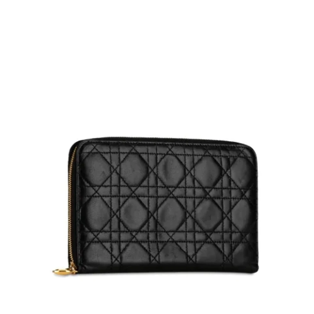 Dior Vintage Pre-owned Leather wallets Black Dames