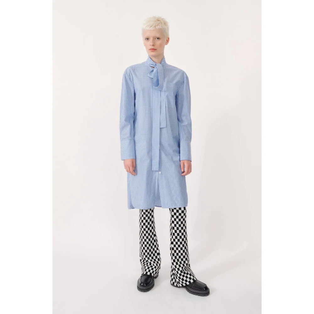 BAUM UND PFERDGARTEN Gestreepte Katoenen Oversized Jurk Blue Dames