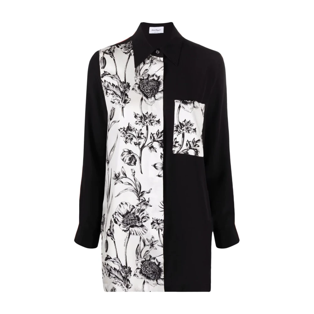 Salvatore Ferragamo Zijden Witte Shirt Multicolor Dames