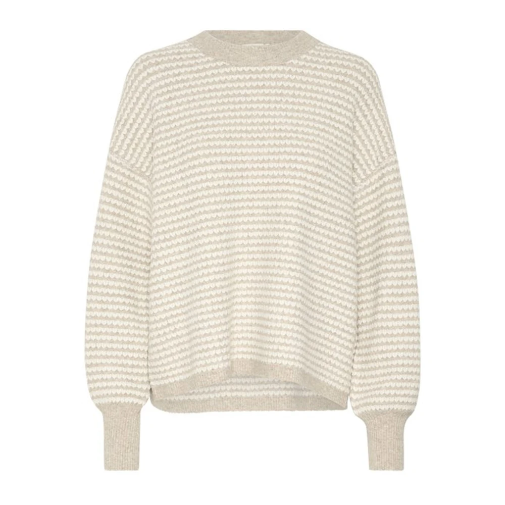 Kaffe Veergrijs Krijt Gebreide Trui Beige Dames