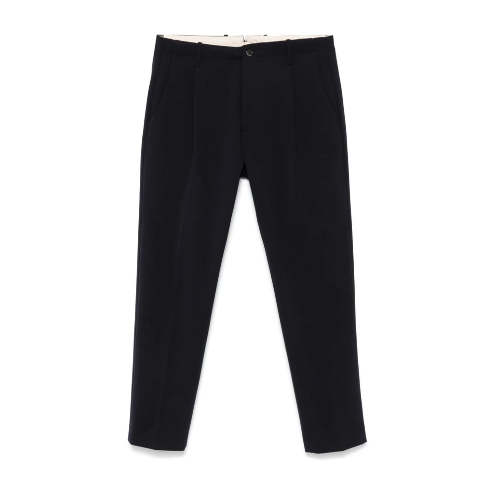 Nine In The Morning Blauwe Twill Weave Slim Fit Broek Blue Heren