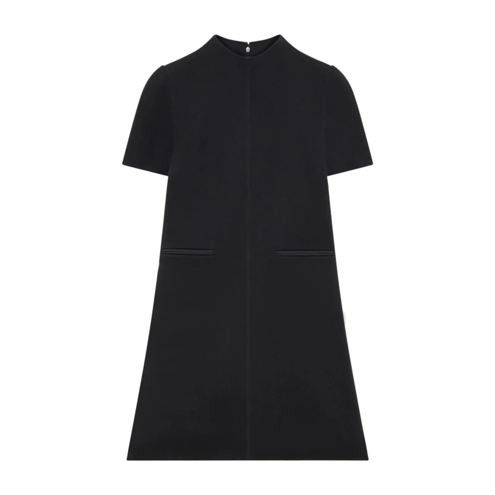 Courrèges Zwarte Twill A-Lijn Jurk Black Dames