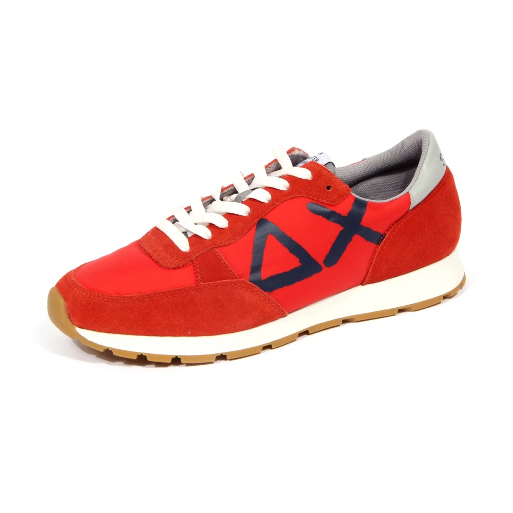 Sun68 Blauwe Suède Schoen Z28105 Niki Heren Schoenen Rood