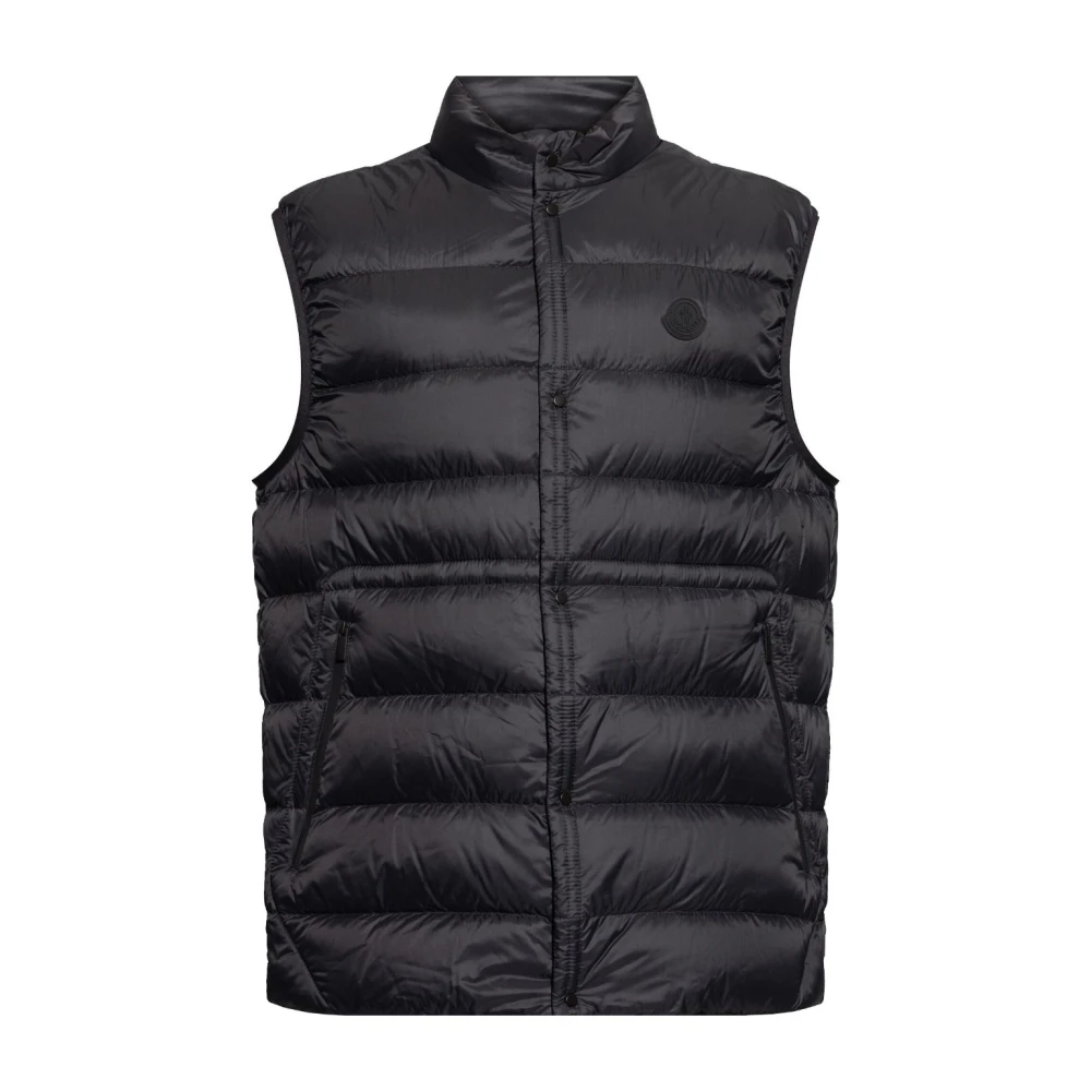 Moncler Zwarte Stijlvolle Vest met Ritssluiting Black Heren