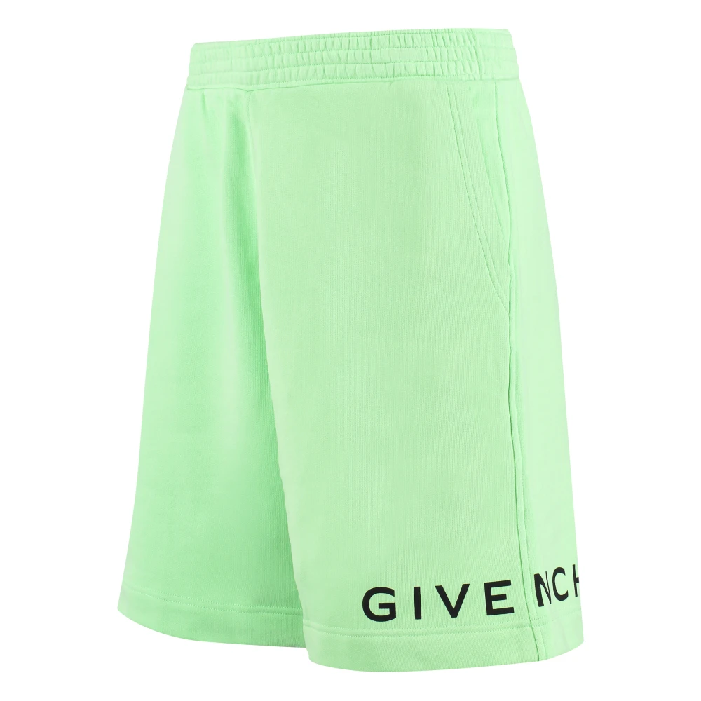 Givenchy Sweatshorts met contrasterende logo-print Green Heren