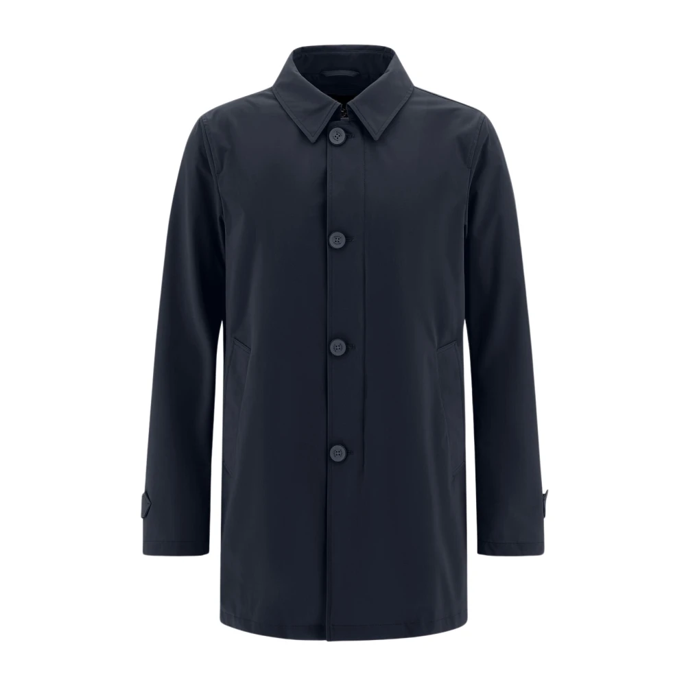 Herno Single-Breasted Coats Blue Heren