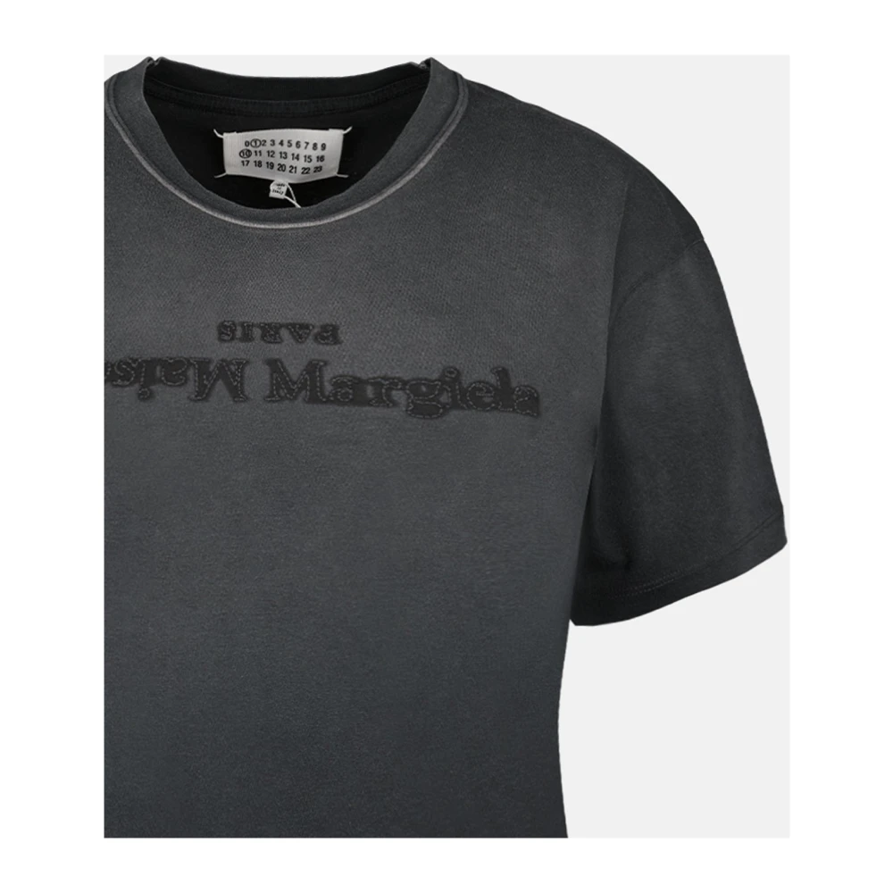 Maison Margiela Omgekeerd Logo Ronde Hals T-shirt Gray Dames