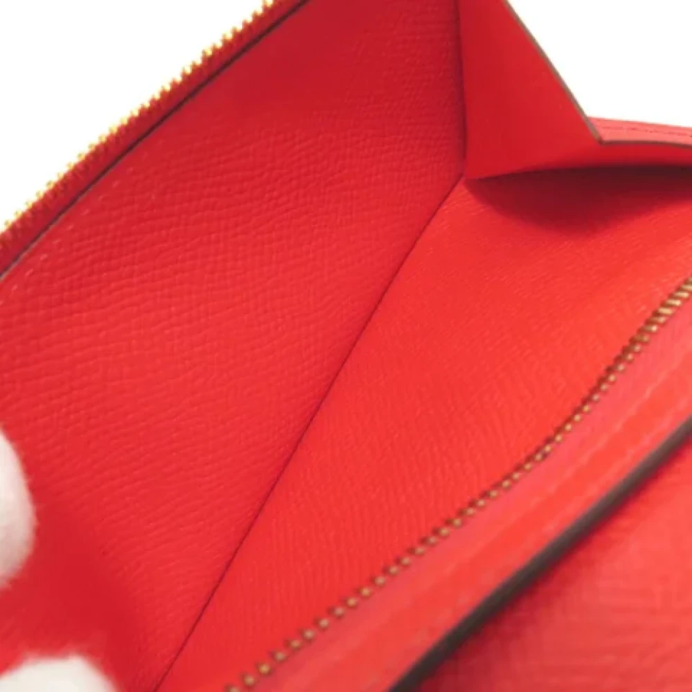 Hermès Vintage Pre-owned Leather wallets Red Dames