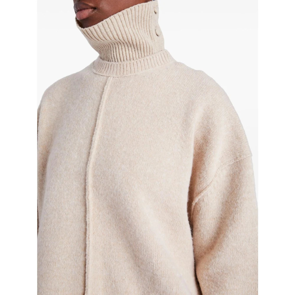 Proenza Schouler Beige Trui met Hoge Kraag Beige Dames