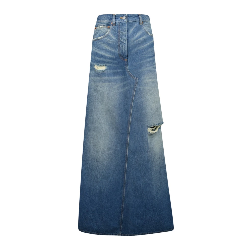 MM6 Maison Margiela Lange verbleekte rok Lente-Zomer 2025 Blue Dames