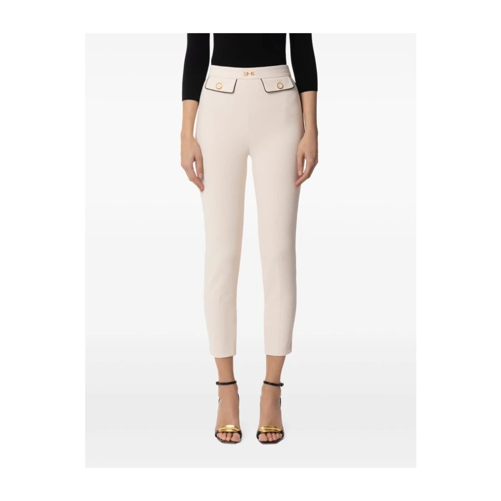 Elisabetta Franchi Beige Broek met Zakken Beige Dames