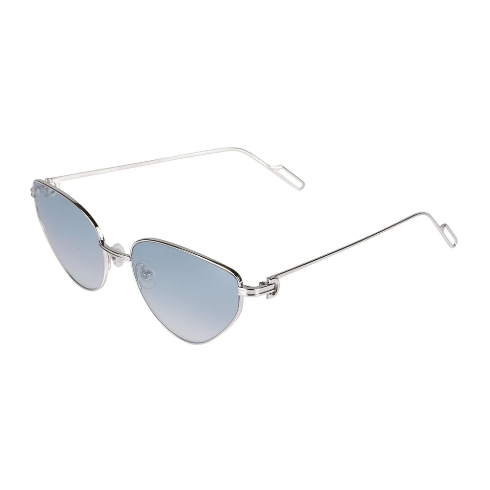 Cartier Gray Sunglasses, Unisex, 57 Mm, Ct0155s Cat-Eye Sunglasses