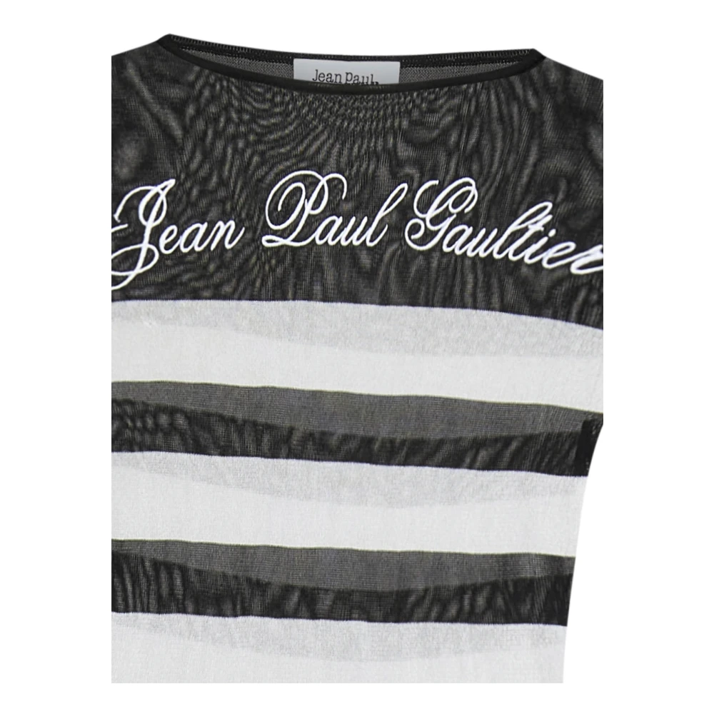 Jean Paul Gaultier Zwart Intarsia Gebreide Jurk Black Dames