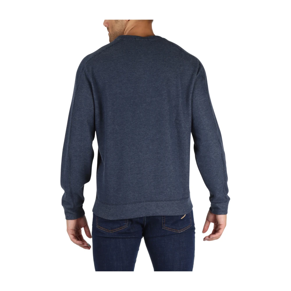 aeronautica militare Sweatshirt van katoenmix met voorlogo patch Blue Heren