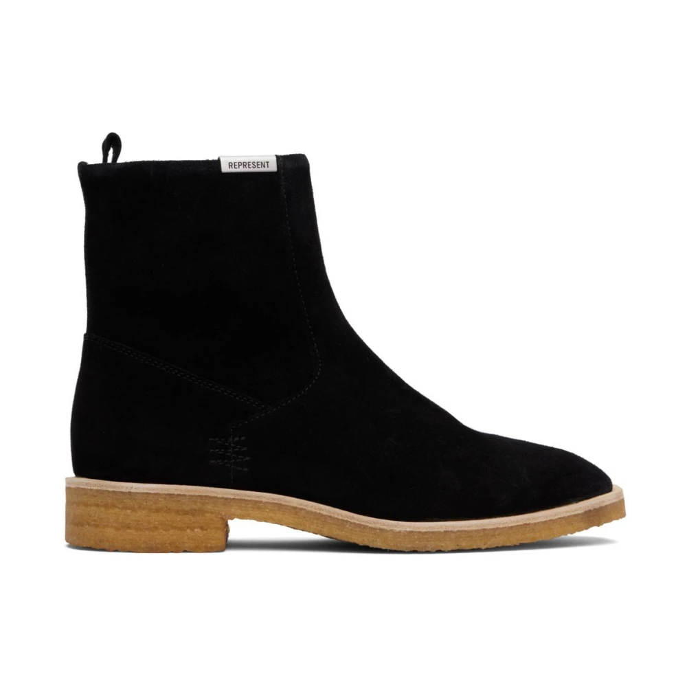 Represent Men's Black Crepe Chelsea Boot - Ankle Boots - 8 Uk - Shoes