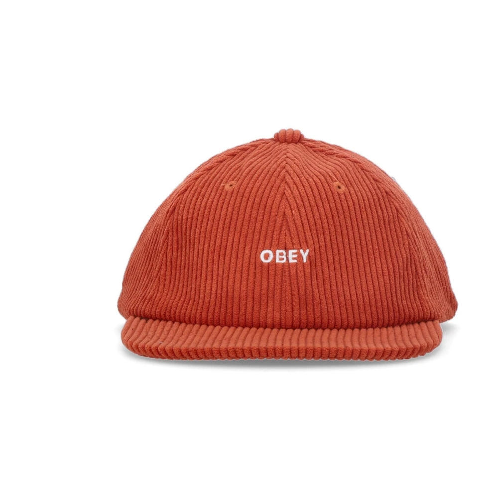 Obey Velvet Flat Visor Cap Bold Cord Brown Heren