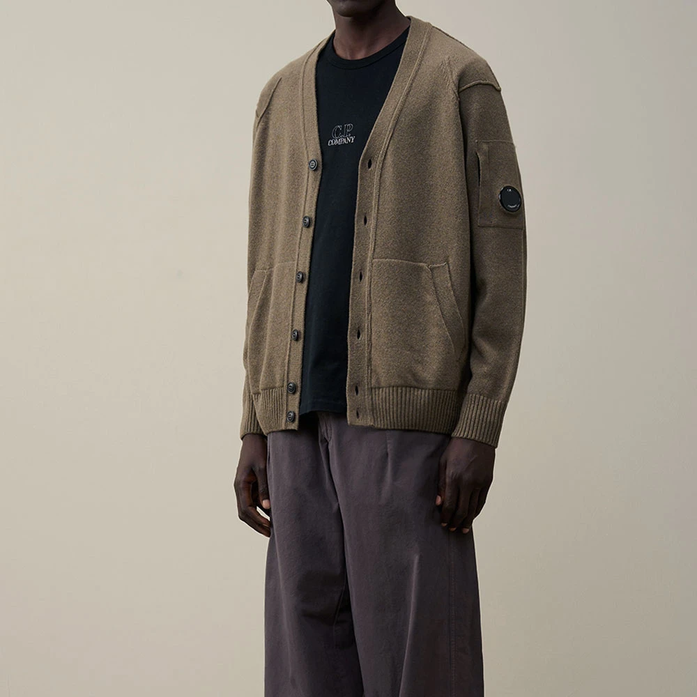 C.P. Company Wollen Cardigan met Details Brown Heren