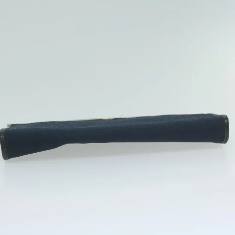 Dior Vintage Pre-owned Canvas clutches Blue Dames