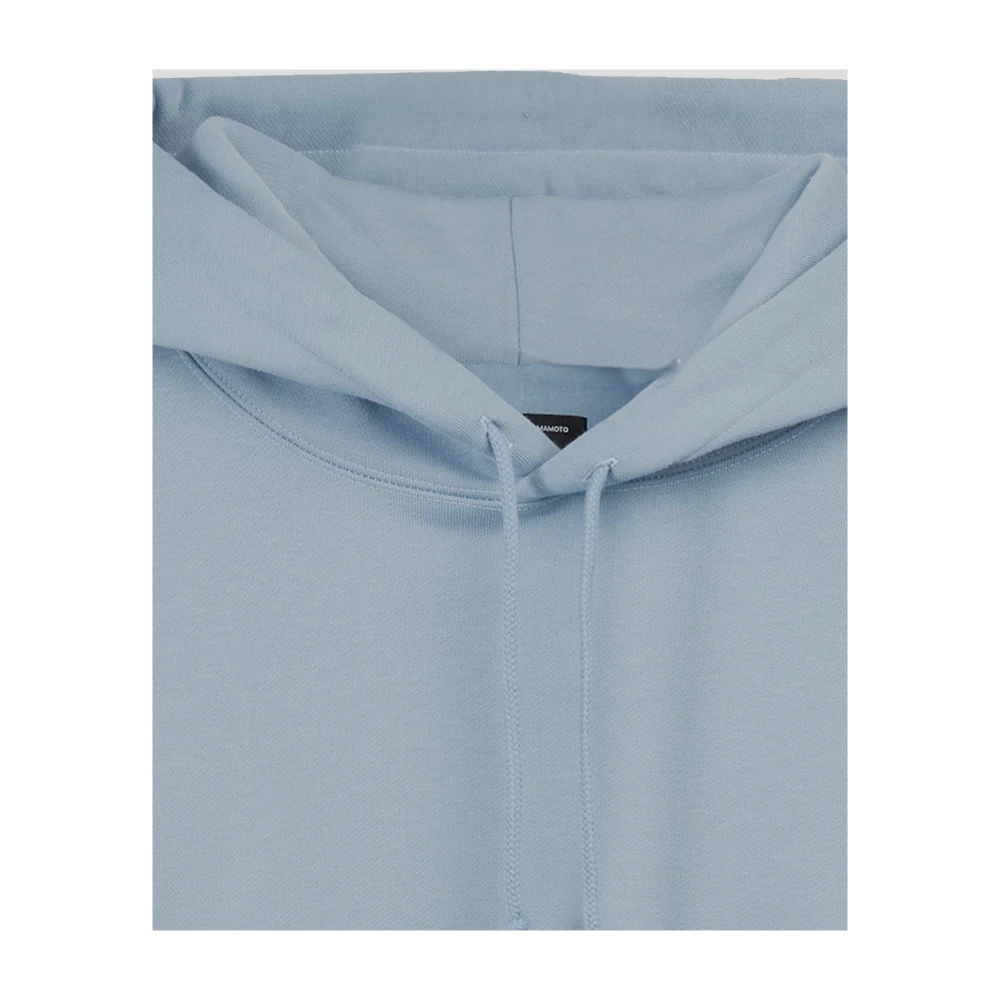 Y-3 Katoenen Logo Hoodie Blue Heren