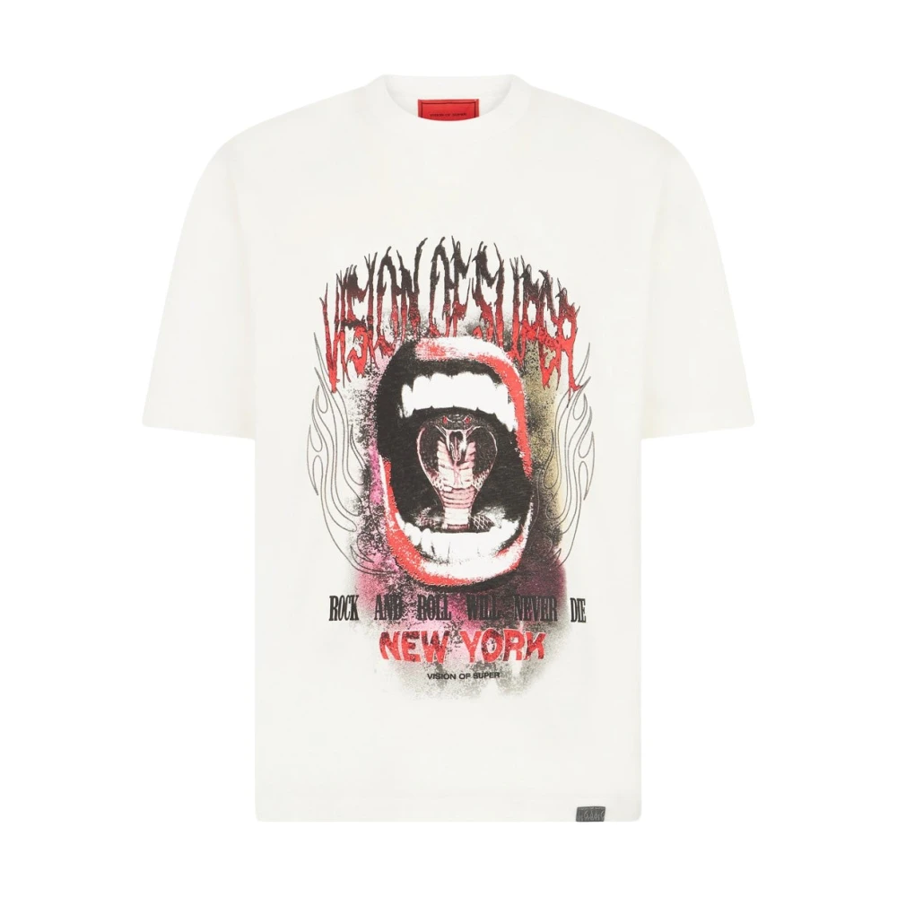 Vision OF Super Cobra Mouth Print Tee White Men's T-Shirt White Heren
