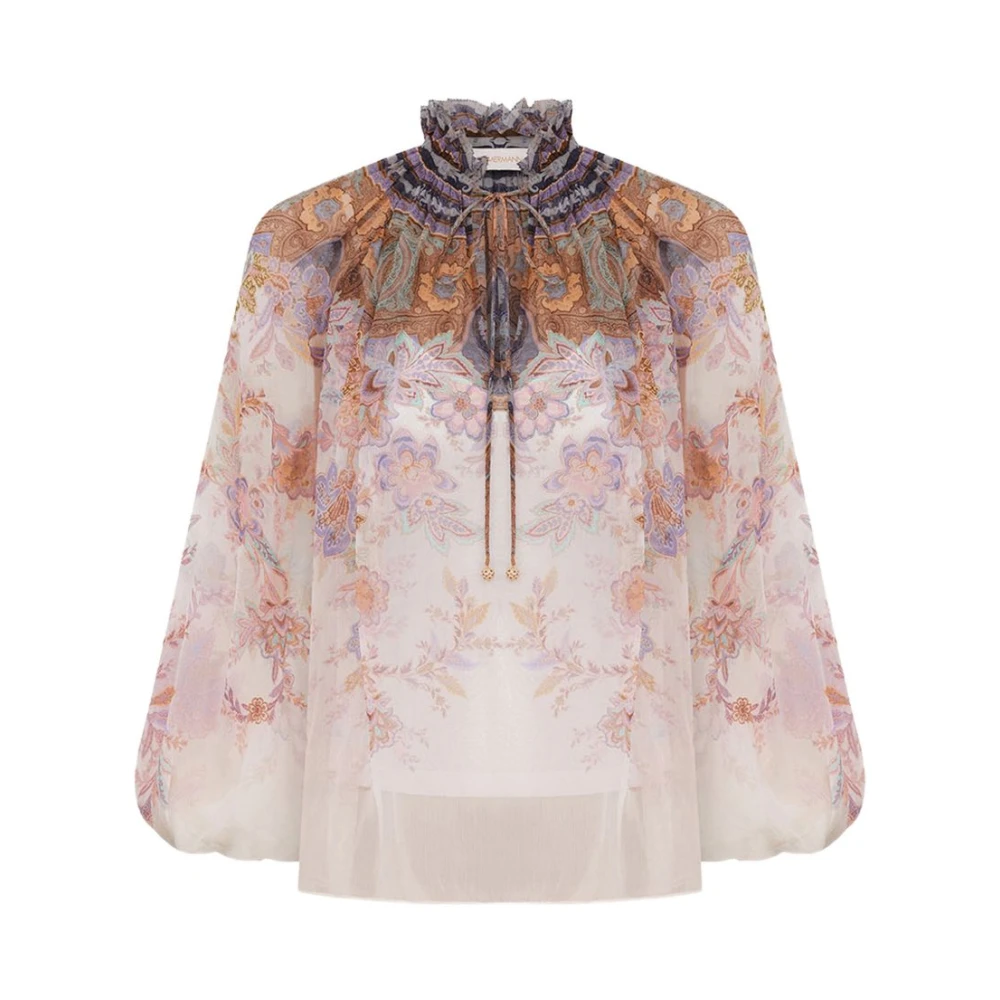 Zimmermann Women's Multicolor Blouses, M, Luna Billow Blouse