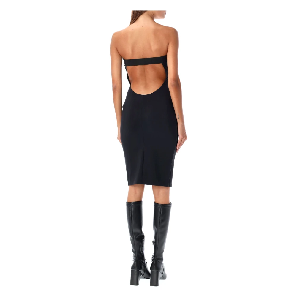 Coperni Zwarte Open Rug Bustier Jurk Aw24 Black Dames