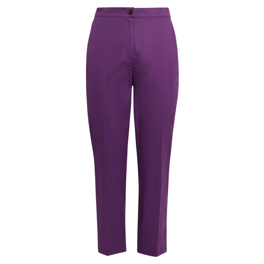 Marina Rinaldi Paarse Chino Broek met Elastische Taille Purple Dames