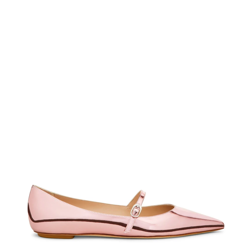 Stuart Weitzman Pink Ballerina Shoes, Female, 4 Uk, Emilia Mary Jane Flat