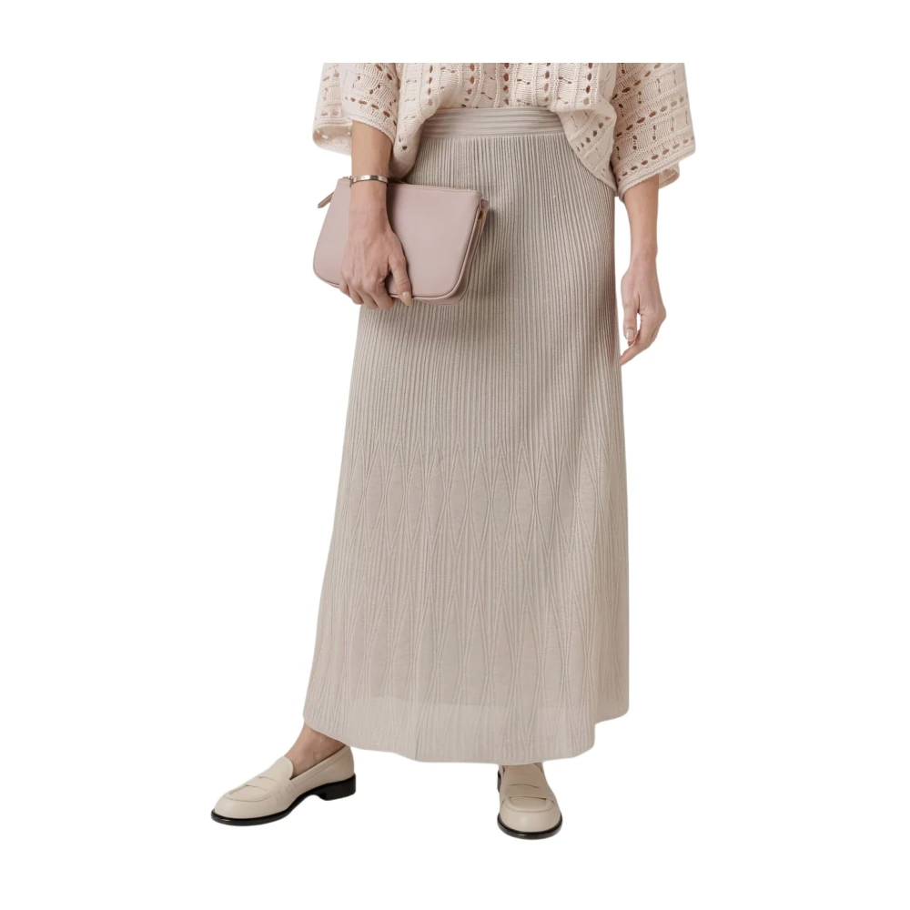 D.exterior Vrouw Beige Geplooide Midi Rok