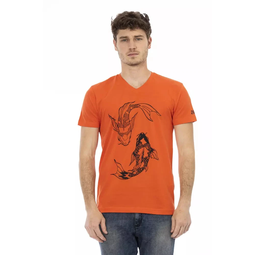 Trussardi Mannelijk Rood Tops Heren, Xl, Katoen, Action T-Shirt Met Korte Mouwen