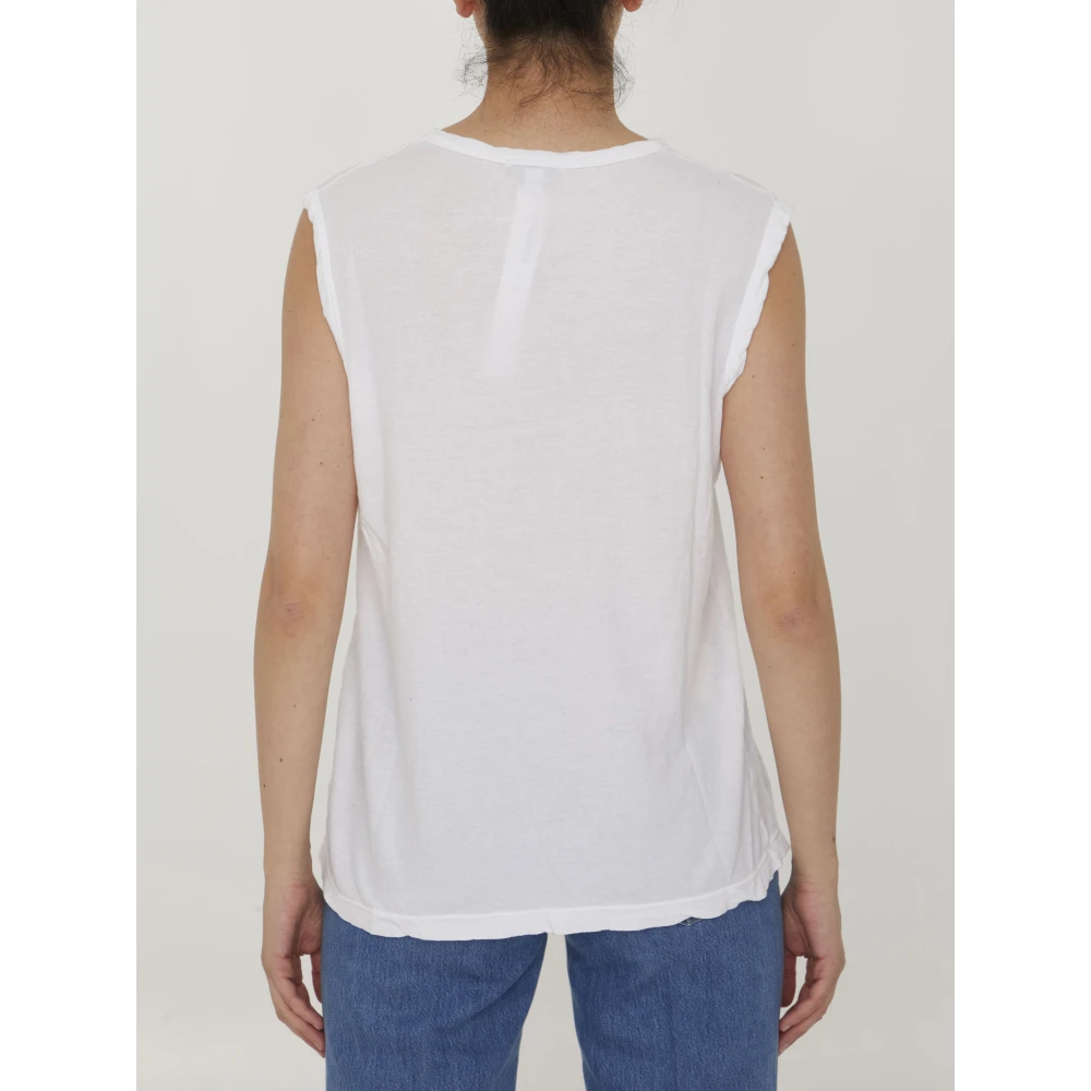 James Perse Stijlvolle witte mouwloze T-shirt van katoen White Dames