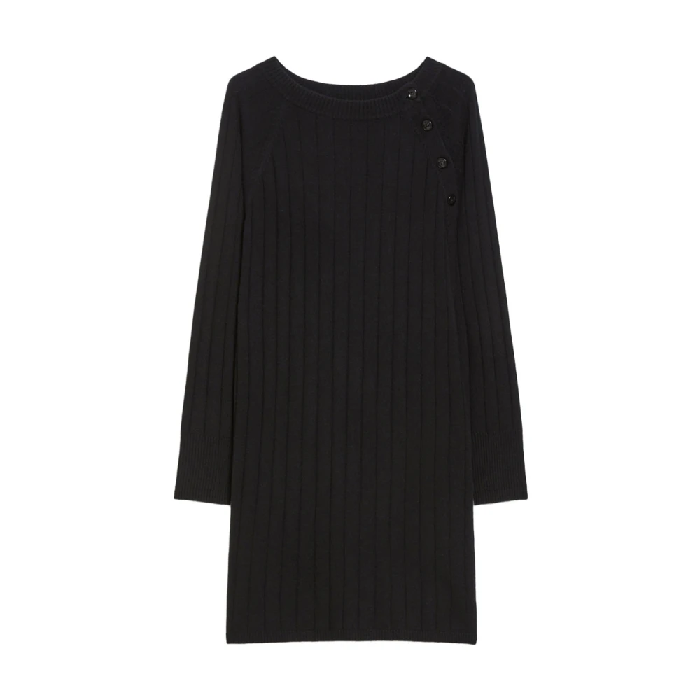 Pennyblack Wollen Gebreide Jurk Black Dames