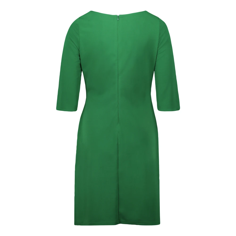 Vera Mont Elegante Jersey Jurk met 3 4 Mouwen Green Dames
