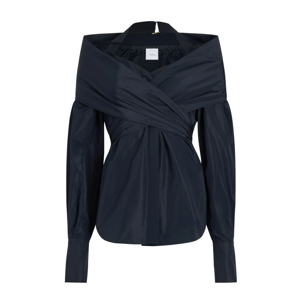 Patou Navy Blue Off-Shoulder Top Blue Dames
