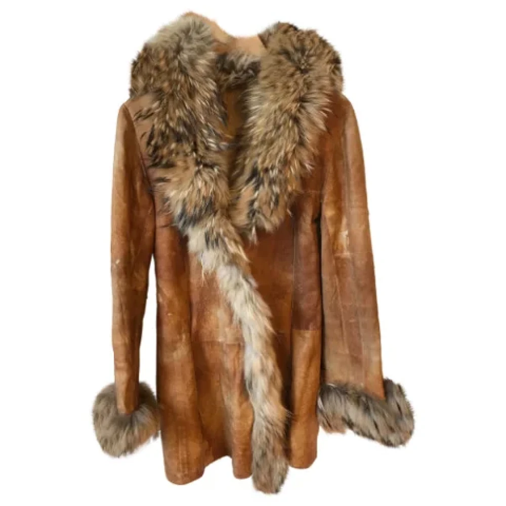 Fendi Vintage Pre-owned Fur outerwear Brown Dames