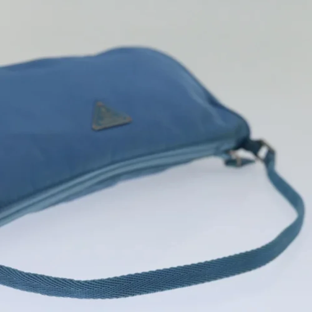 Prada Vintage Pre-owned Nylon pouches Blue Dames