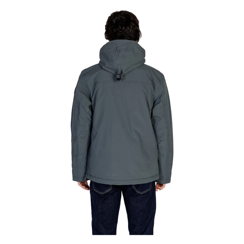 Napapijri Groene V-hals Hoodie met Rits Green Heren