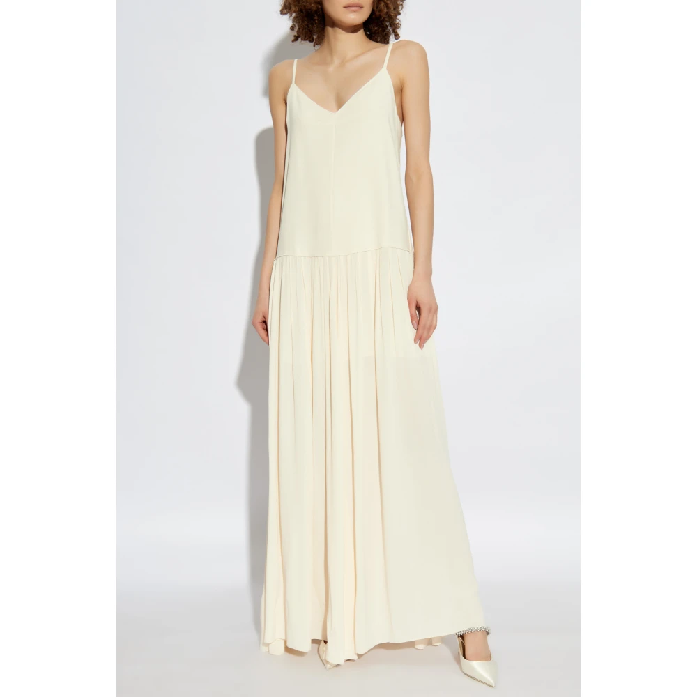 Forte Jurk met bandjes Beige Dames