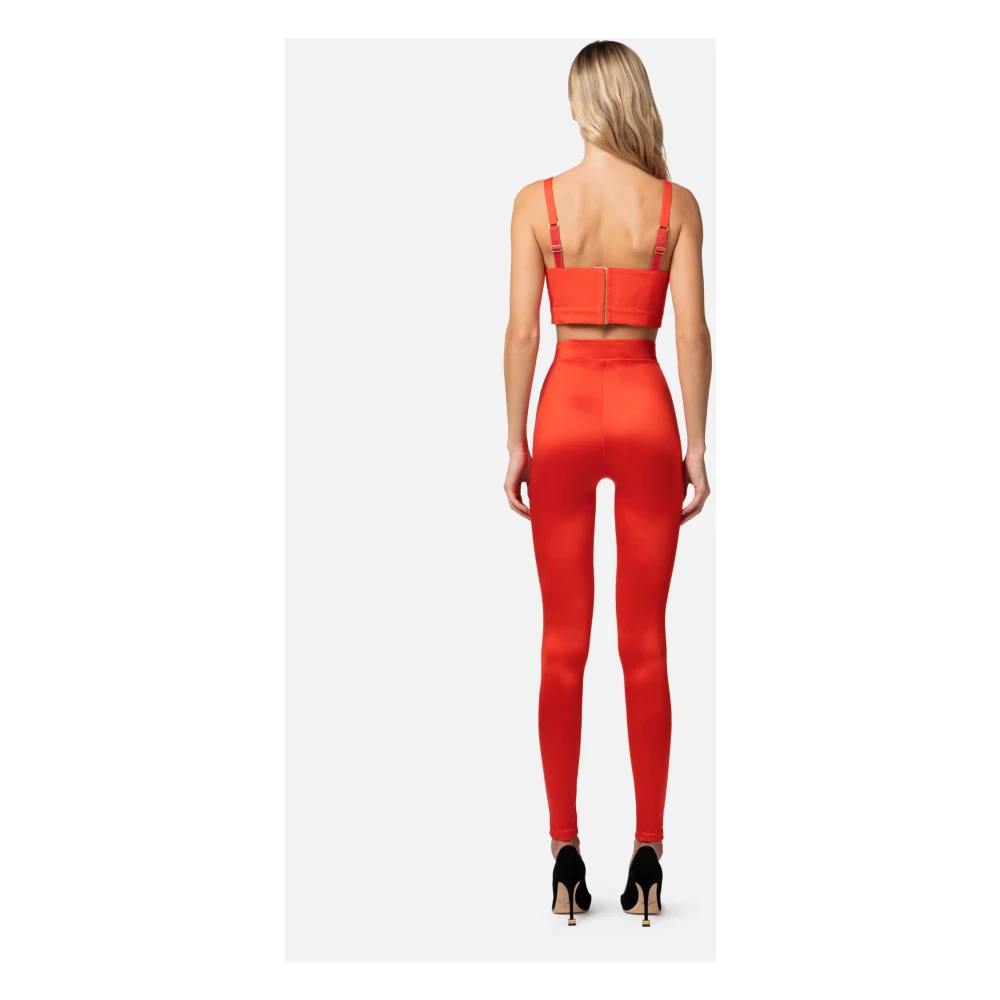 Elisabetta Franchi Katoenen Corset Top met Cut-Out Orange Dames