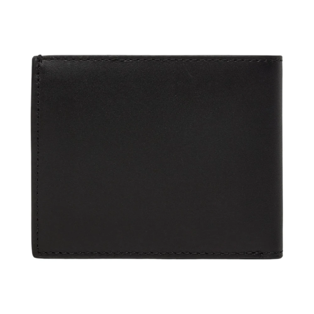 Calvin Klein Zwarte leren portemonnee met effen patroon Black Heren