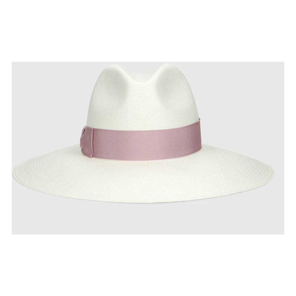 Borsalino Sophie Panama Fine Wide Brim Hat White Dames