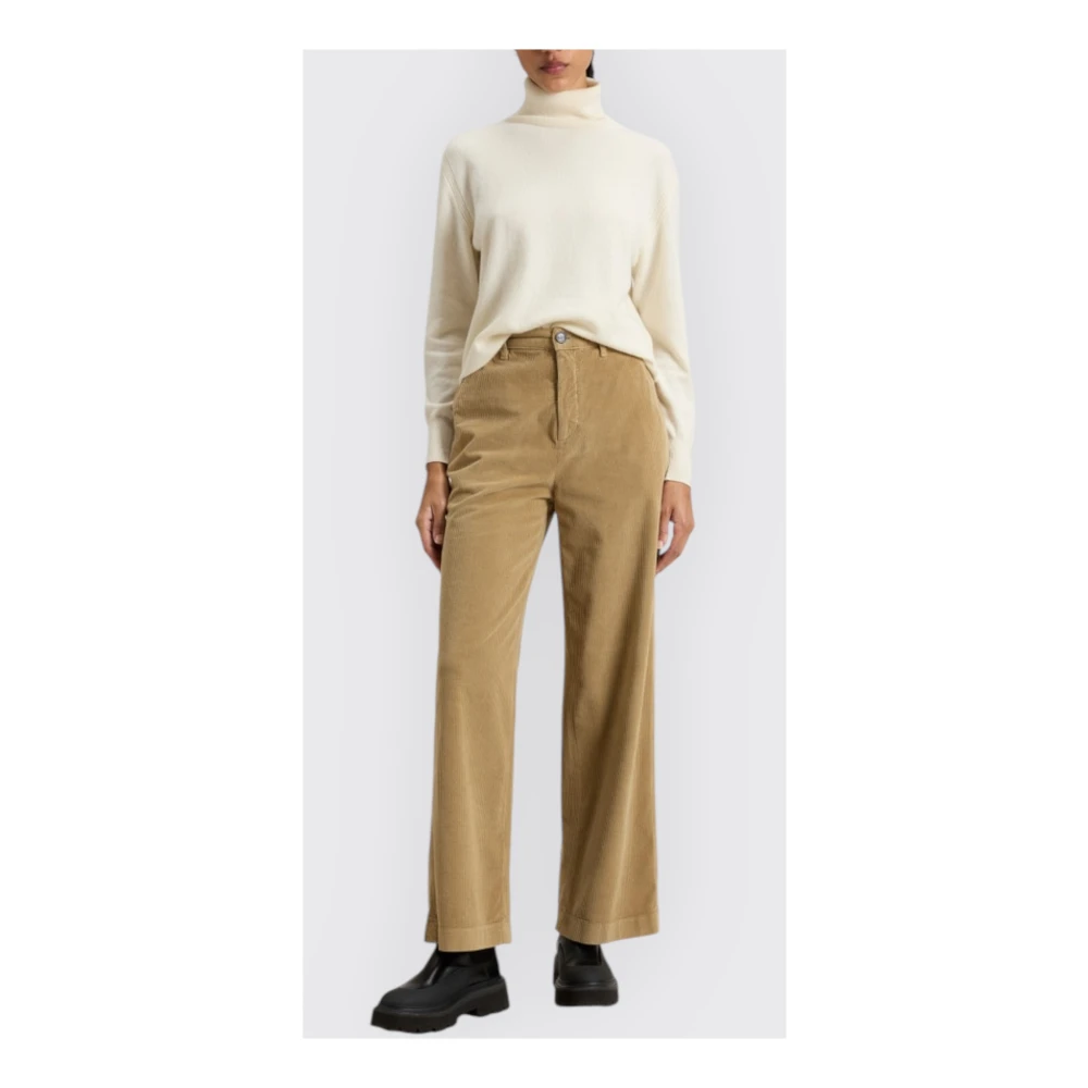 Woolrich Ribfluwelen Overhemd in Klassieke Stijl Beige Dames